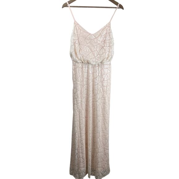 Slate And Willow Dress Women 4 Pink‎ Maxi Sequins Classic Wedding Guest Spring - Picture 1 of 12